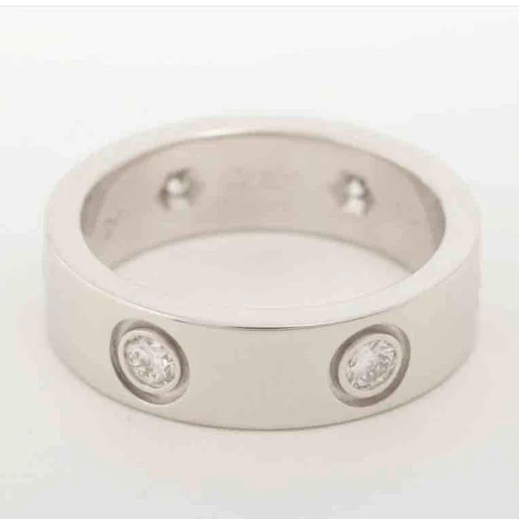 CARTIER K18WG Full Diamond Love Ring #50 US5.25 - ShopShops