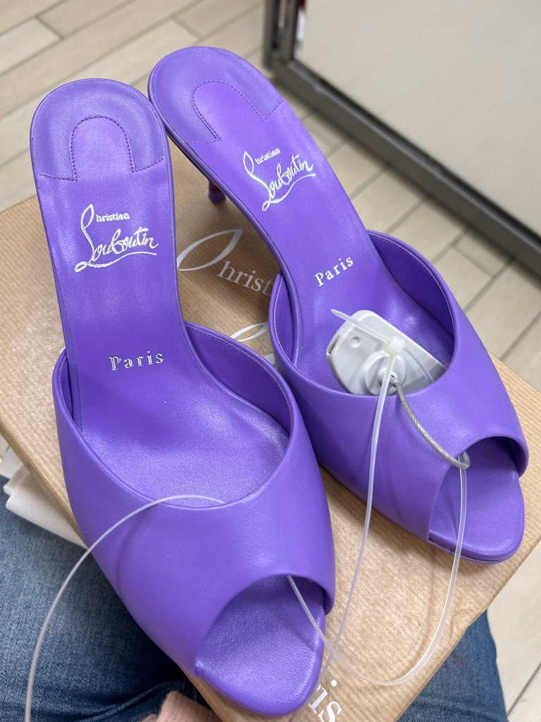 Christian Louboutin Womens Purple Low Heel Sandals, Brand New - ShopShops
