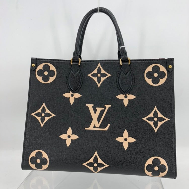 Louis Vuitton OnTheGo MM Tote Bag, Black, Leather - ShopShops