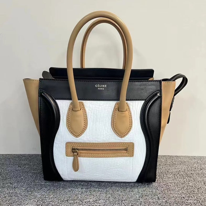 Celine Leather Micro Luggage Tote Bag - ShopShops