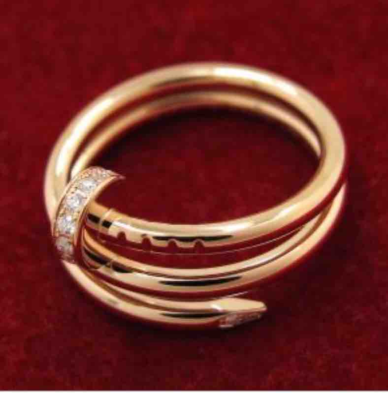 CARTIER K18 Rose Gold Juste Un Clou Diamond Ring #50 US5.25 - ShopShops