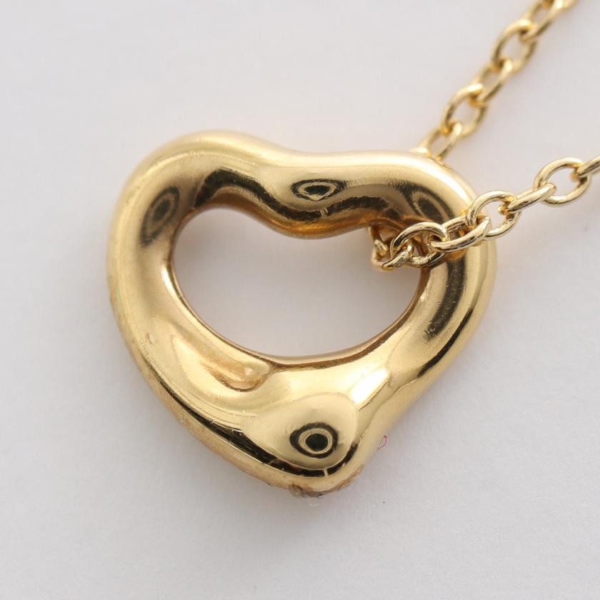 TIFFANY & Co. Mini Open Heart Necklace K18YG Yellow Gold - ShopShops