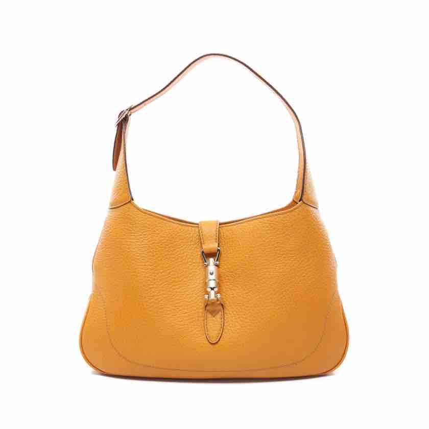 GUCCI Jackie Leather Shoulder Bag, Yellow Leather - ShopShops