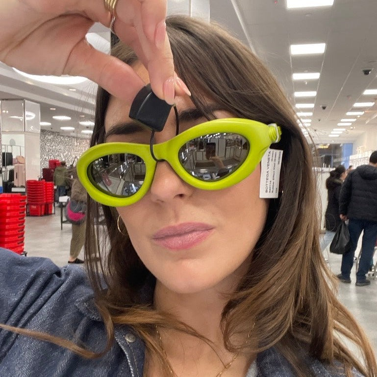 Bottega Veneta Green Rubber Sunglasses, Brand New - ShopShops