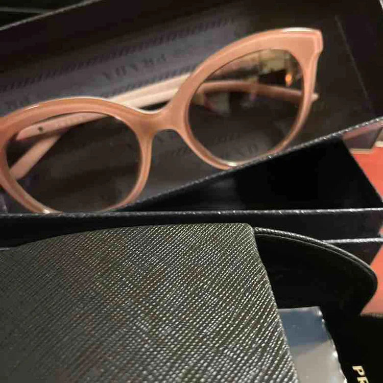 PRADA Women's Fashion Oversize Sunglasses, 51mm Alabaster/Crystal, BRAND NEW - ShopShops