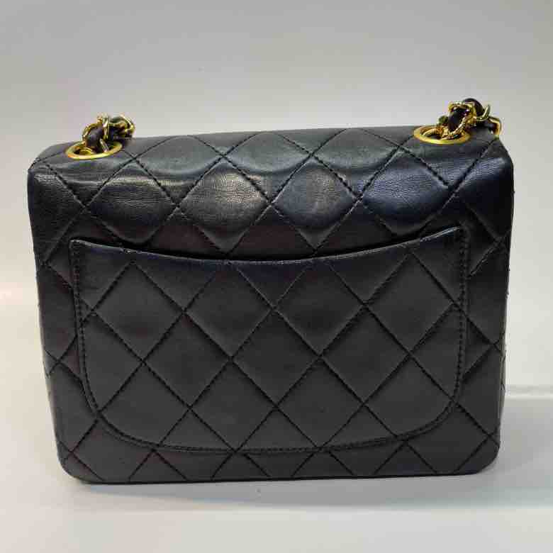 CHANEL Classic Flap Shoulder Bag, Black Lambskin, Mini - ShopShops