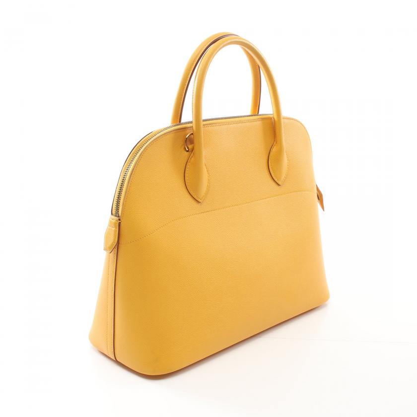 Hermès Bollide 35 Cushbel Handbag 2way Bag Leather Yellow - ShopShops
