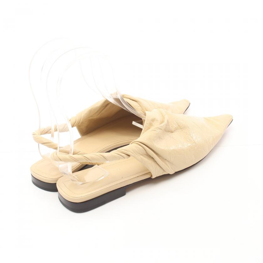 Bottega Veneta Heel Sandals Leather Beige, Size 36 - ShopShops