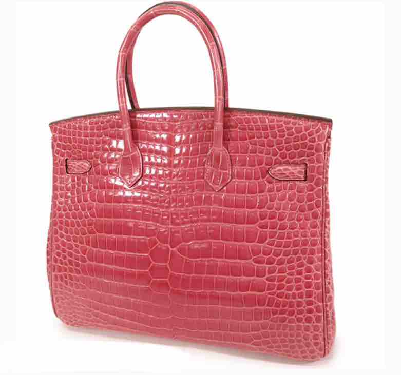 HERMÈS Birkin 35 Crocodile Leather Fuschia Pink Q 2013 - ShopShops