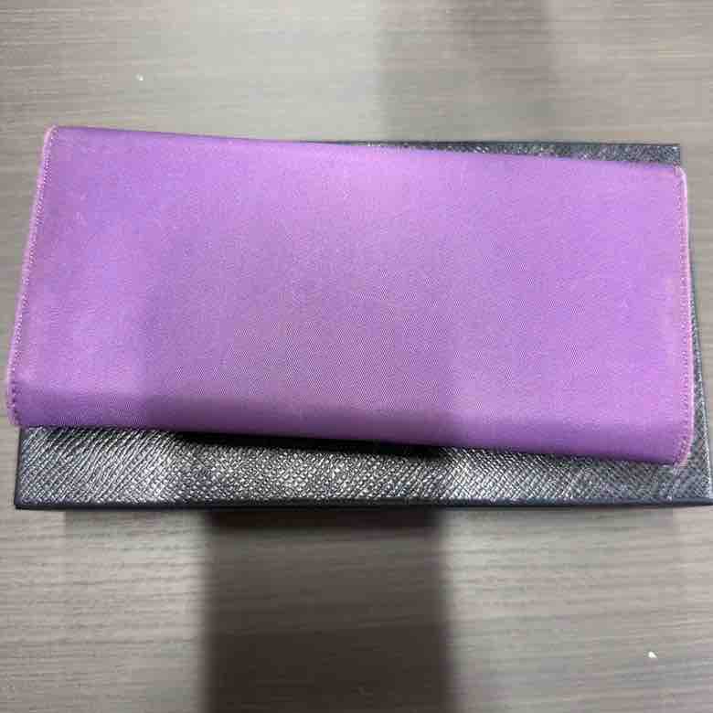 PRADA Nylon Bijou Wallet, Purple Leather - ShopShops