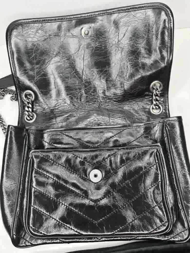 YSL Niki Shoulder Bag, Black Leather, Medium - ShopShops