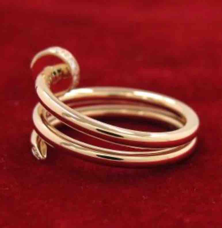 CARTIER K18 Rose Gold Juste Un Clou Diamond Ring #50 US5.25 - ShopShops
