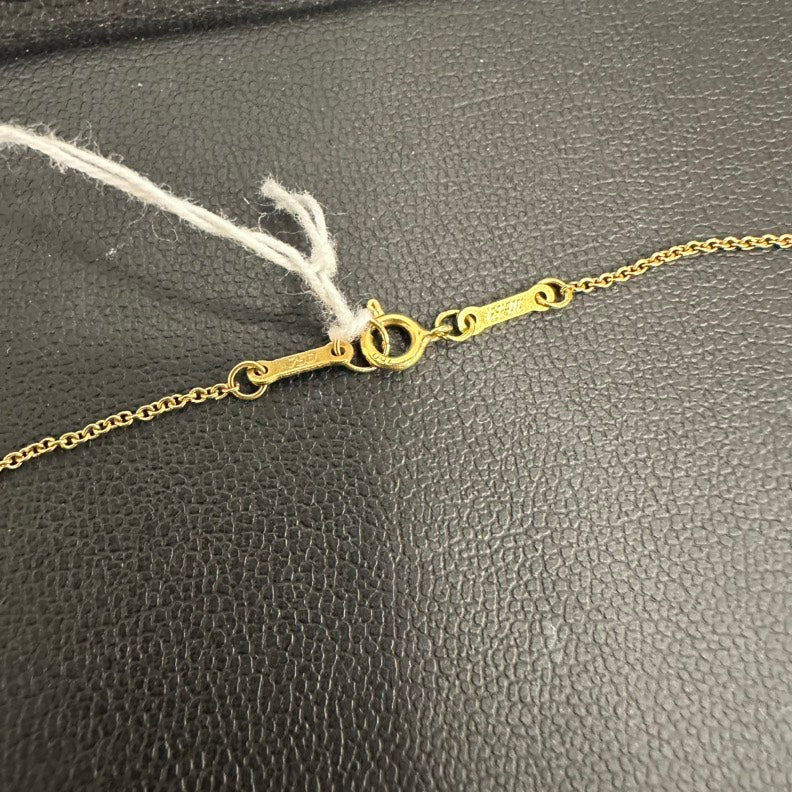 Tiffany K18YG 3.2g Open Heart 16mm Necklace 41cm/16” - ShopShops