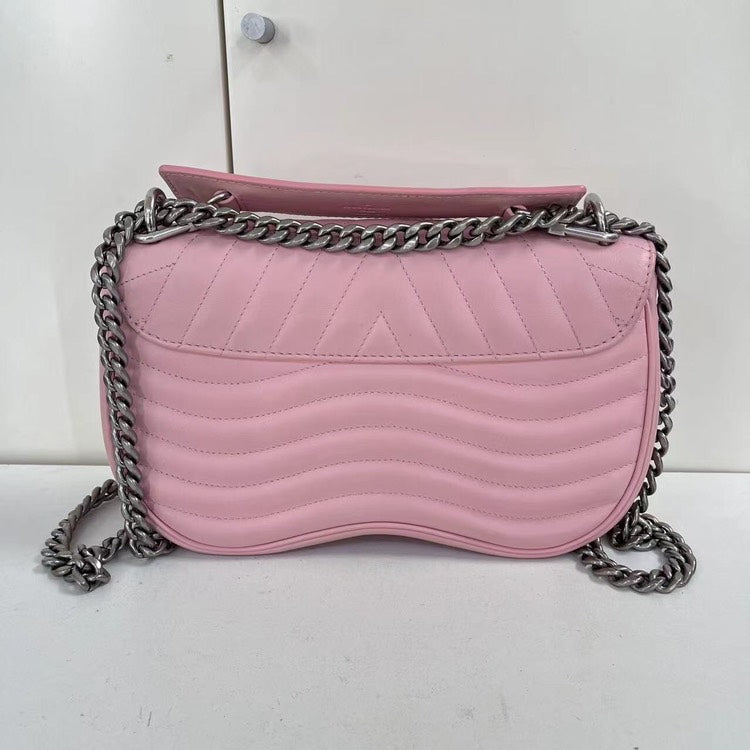 Louis Vuitton Pink Wave Chain Bag Quilted Leather PM - ShopShops