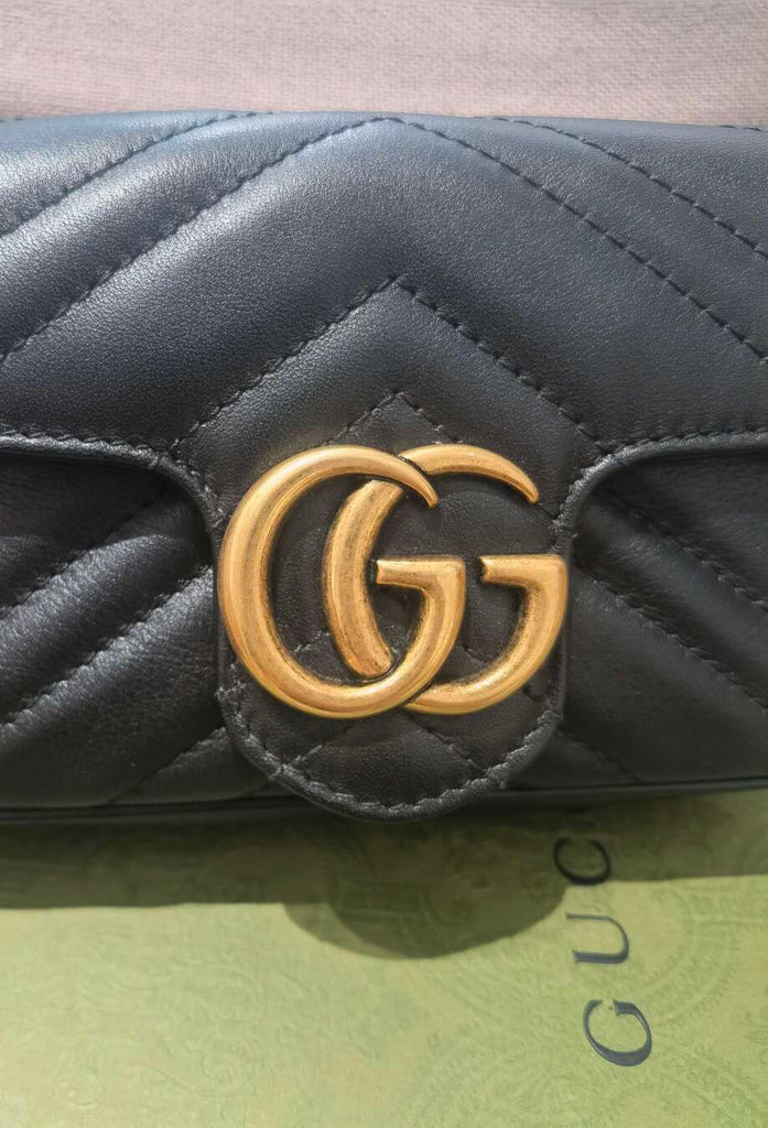Gucci Marmont Super Mini Crossbody Bag, Leather, Black - ShopShops