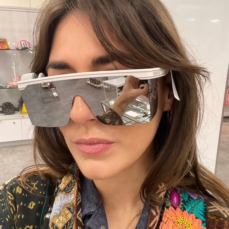 Dior Club Shield Sunglasses Silver Mirror, Brand New - ShopShops