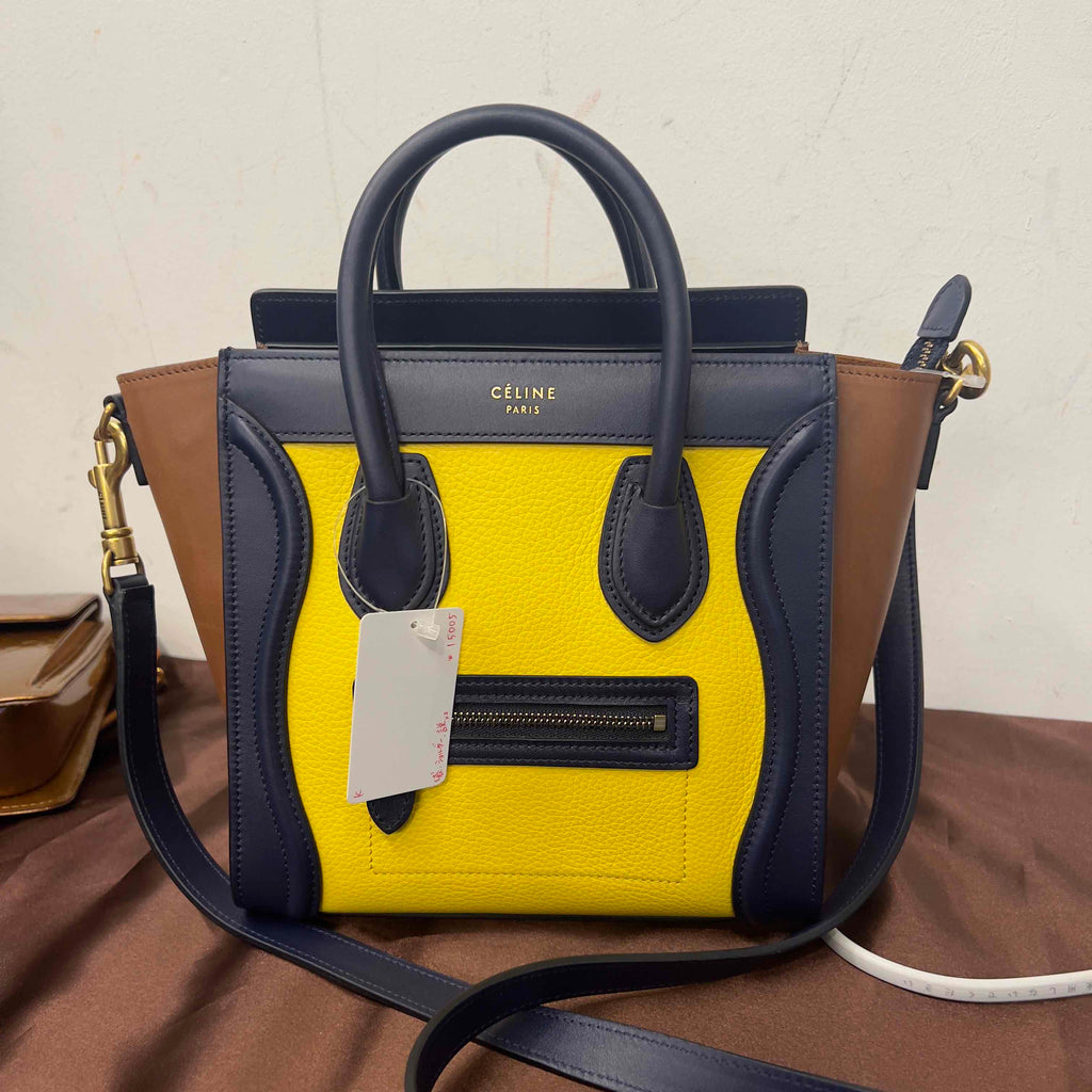 Celine Nano Luggage Tricolor In Yellow - ShopShops