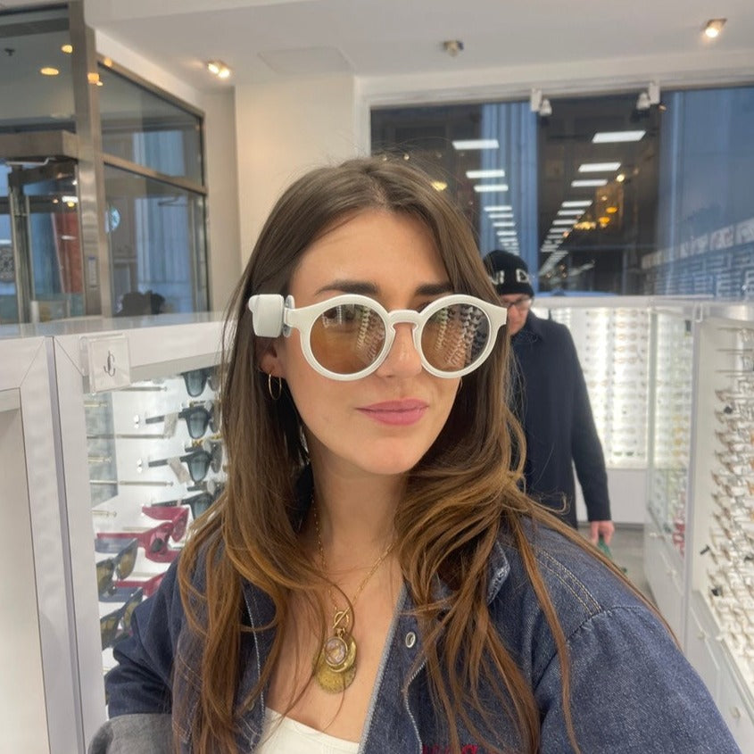Loewe Leather Round Sunglasses, Brand New - ShopShops