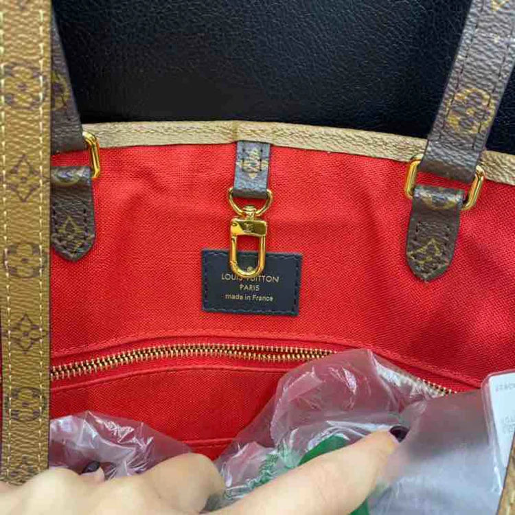 LOUIS VUITTON Monogram On-the-go GM 2way Handbag, Brown, PVC Coated Canvas - ShopShops