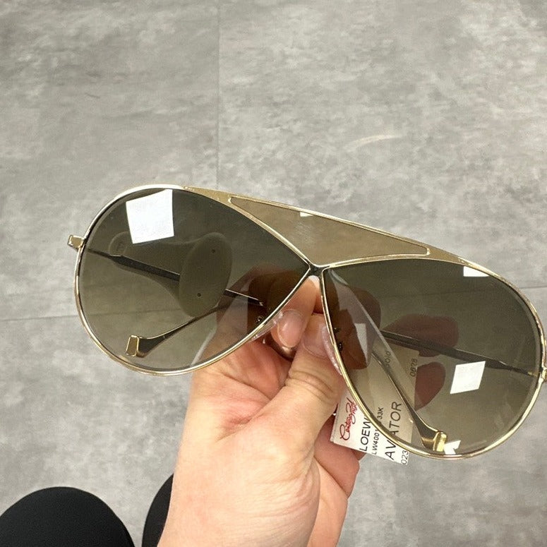 Loewe Pilot Puzzle Sunglasses In Gold, Brand New - ShopShops