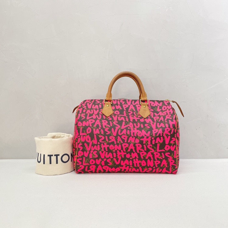 Louis Vuitton Speedy Handbag Limited Edition Monogram Graffiti 30 - ShopShops