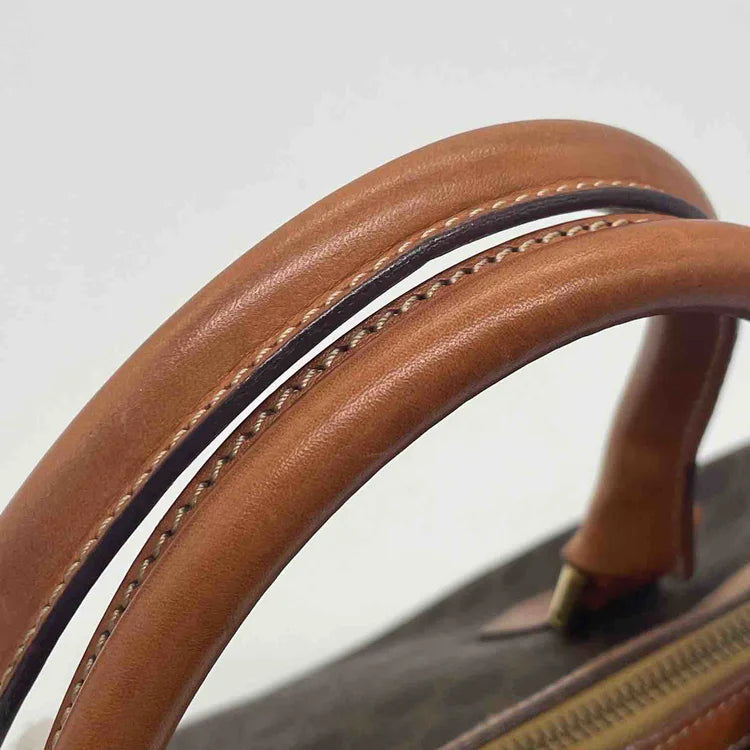 CELINE Macadam Boston Bag, Brown Coated Canvas & Leather - ShopShops