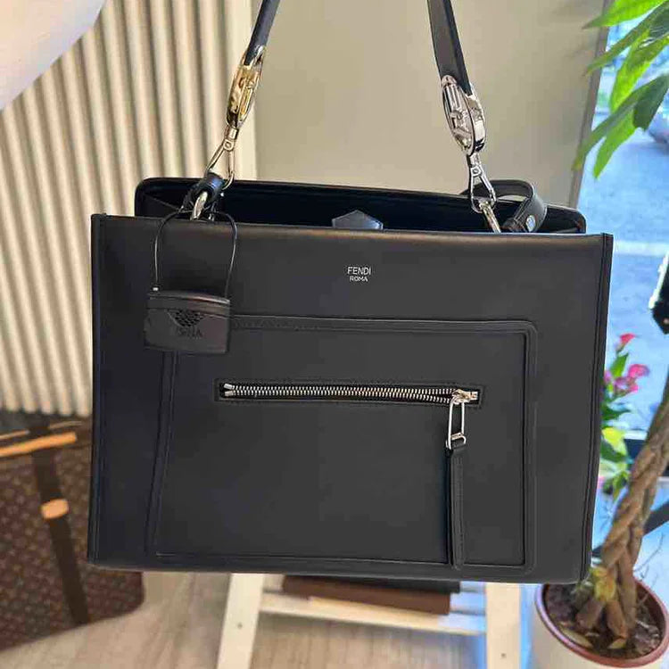 FENDI Runaway Bag, Black Leather - ShopShops