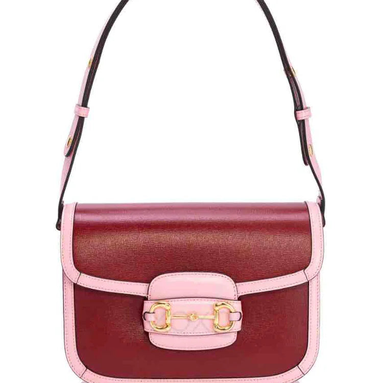 GUCCI Horsebit 1955 Shoulder Bag, Red Calfskin, Small - ShopShops