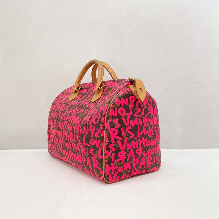 Louis Vuitton Speedy Handbag Limited Edition Monogram Graffiti 30 - ShopShops
