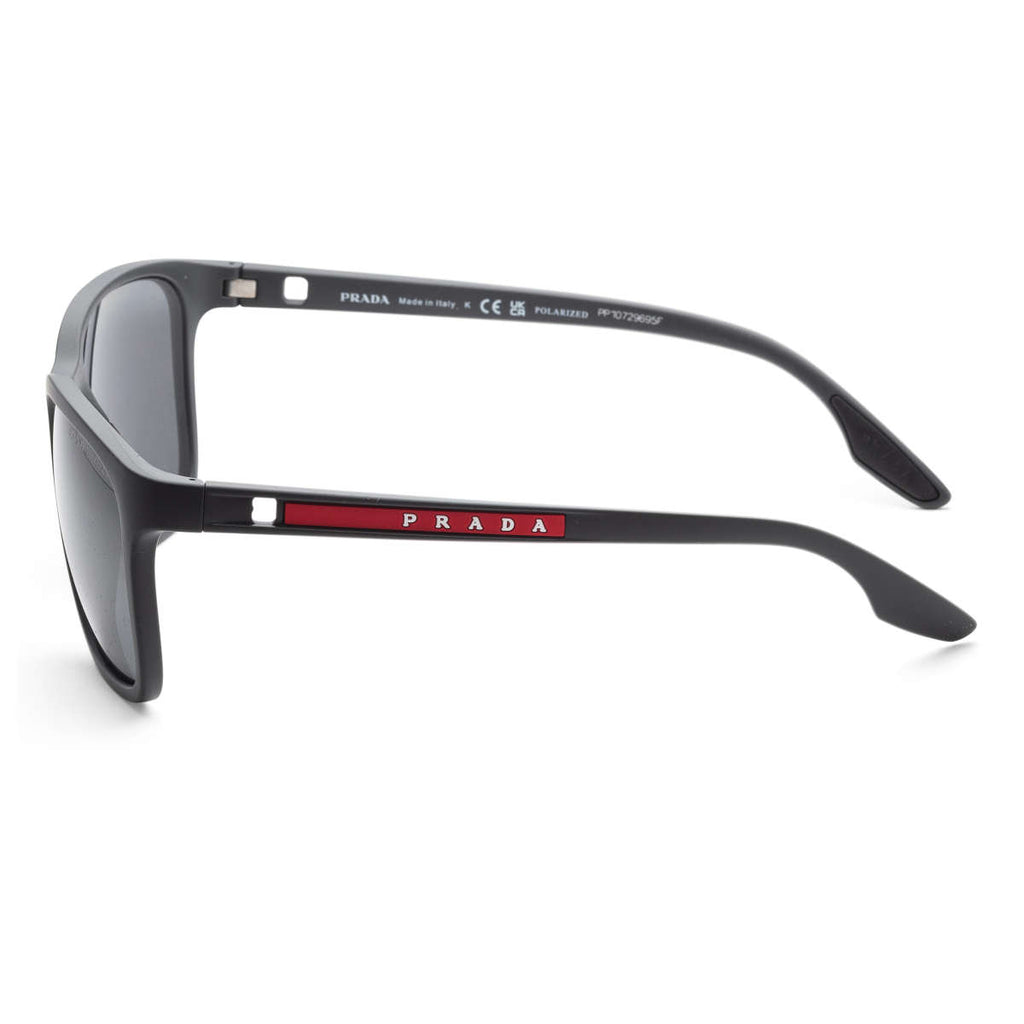 Prada Men's PS-02WS-UFK07H Linea Rossa 57mm Grey Rubber Sunglasses - ShopShops