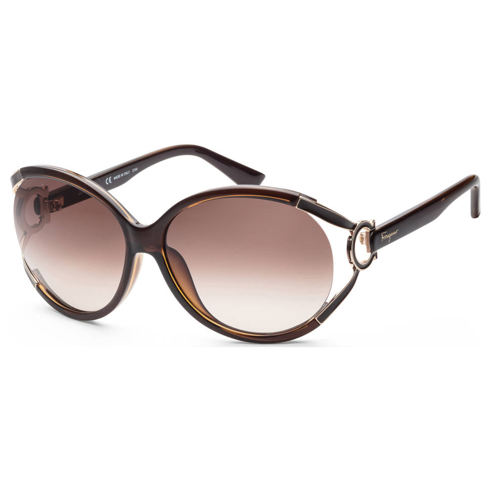 Ferragamo Women's SF600S-220 Fashion 61mm Dark Brown Sunglasses - ShopShops