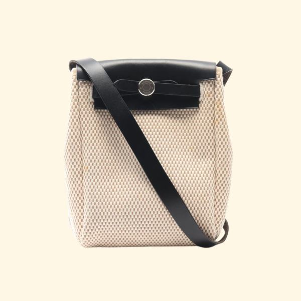 Hermès Yale Bag Tpm Shoulder Bag Toile Gm Leather Ivory Black - ShopShops