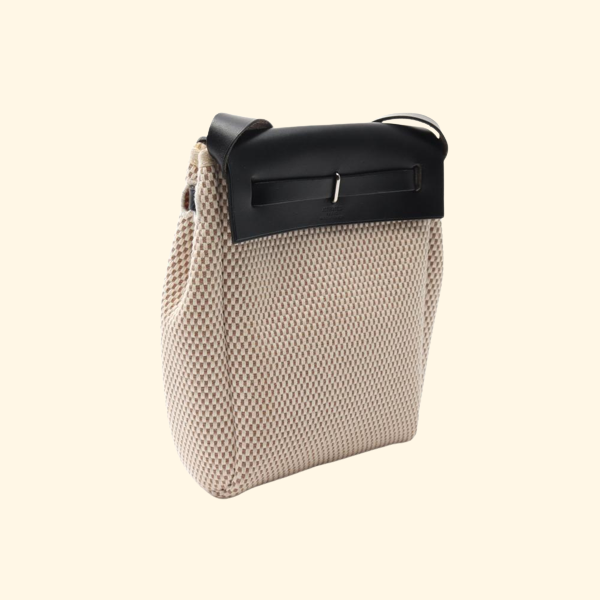 Hermès Yale Bag Tpm Shoulder Bag Toile Gm Leather Ivory Black - ShopShops
