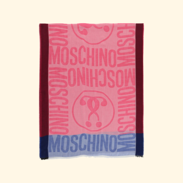 Moschino Logo Silk Scarf, Brand New - ShopShops