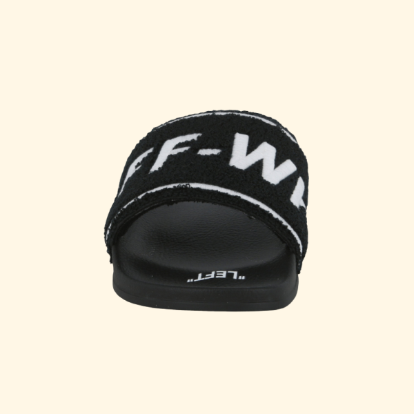 Off-White Logo-Embroidered Terry Slides, Brand New - ShopShops