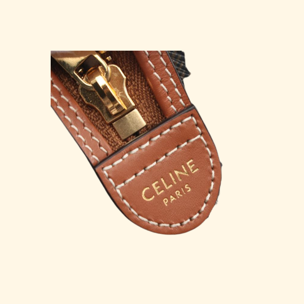 Celine Triomphe Handbag Mini Boston Dark Brown Leather Bag - ShopShops