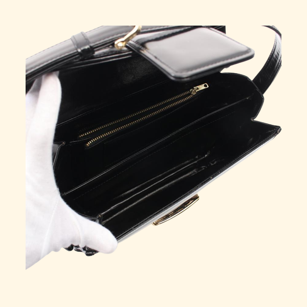 Celine Shoulder Bag Leather Black Carriage Fittings - ShopShops
