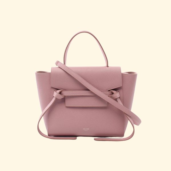 Celine Belt Bag Nano Leather Dusty Pink 2Way - ShopShops