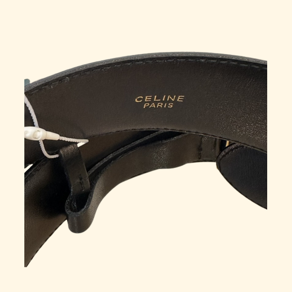 Celine Black Leather Belt - ShopShops