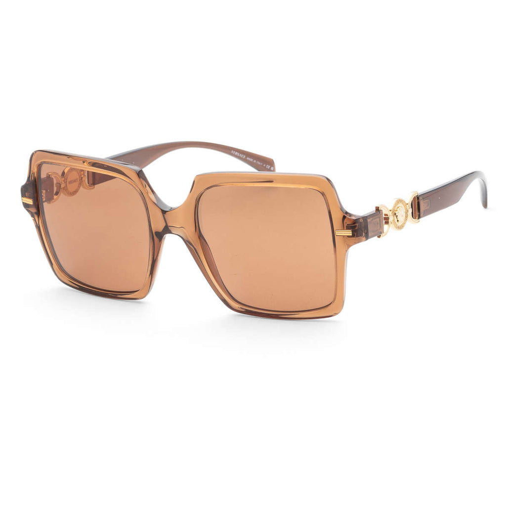 Versace Women's Fashion VE4441-5028-O-55 55mm Transparent Brown Sunglasses - ShopShops
