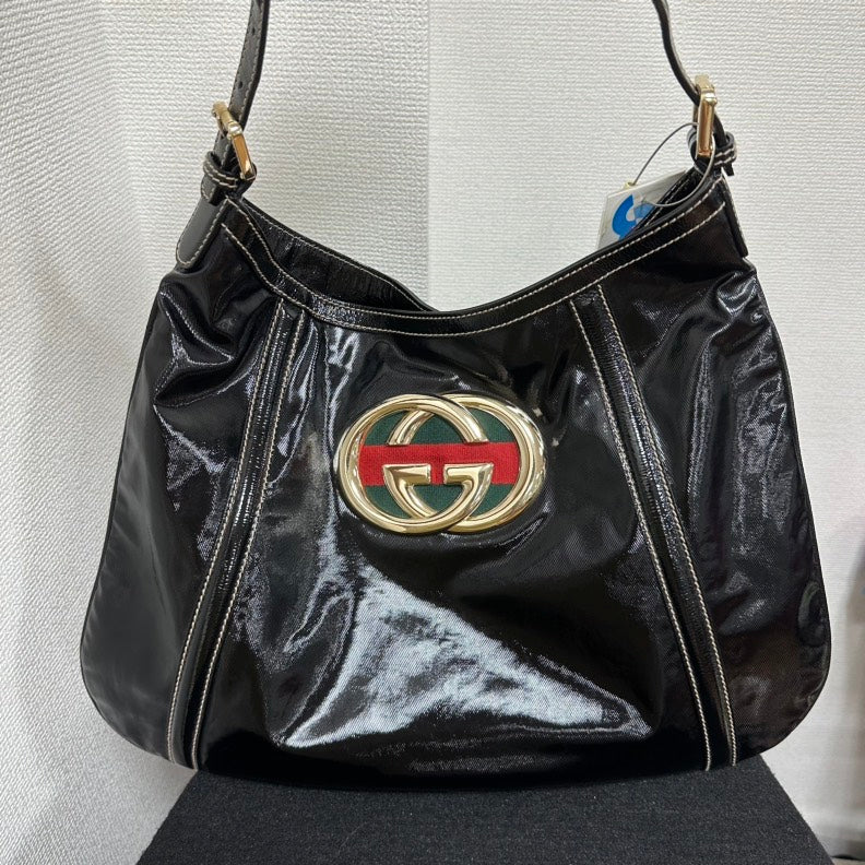 Gucci GG Britt Tote Bag,Black,Leather - ShopShops