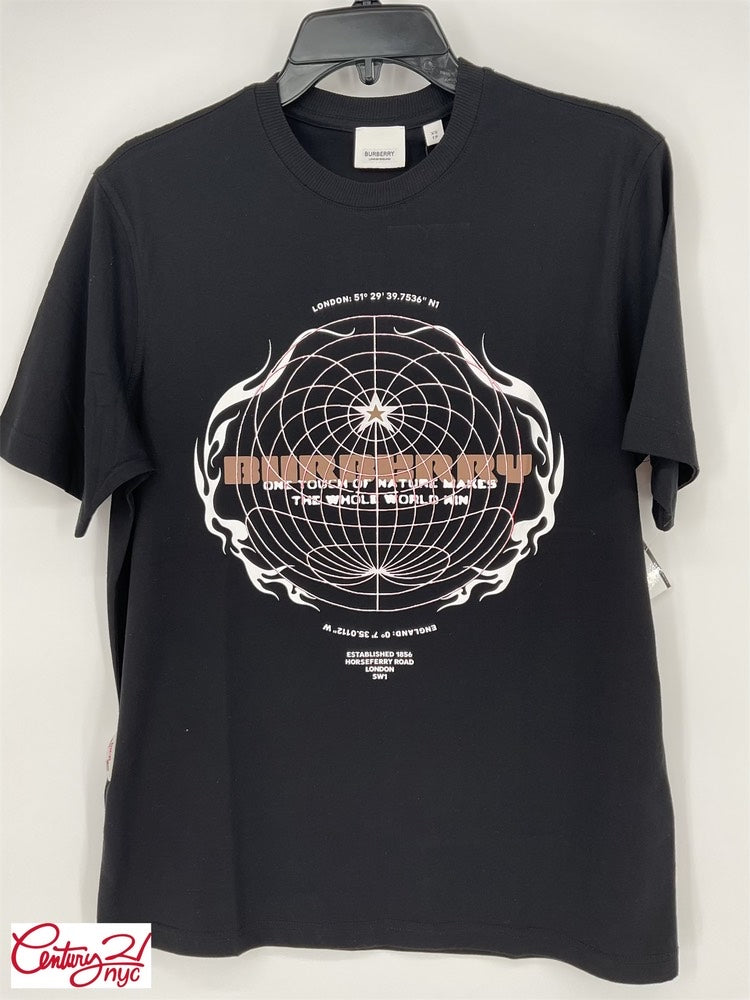 Burberry Mens Globe T-Shirt Black C1000377410000 - ShopShops