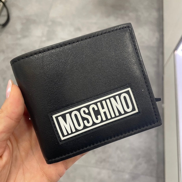 Moschino Black Logo Fold Wallet - ShopShops
