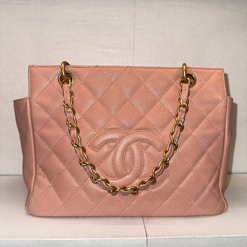 Pre-Loved Chanel Caviar Leather Chain Tote Bag 2407n177 - ShopShops