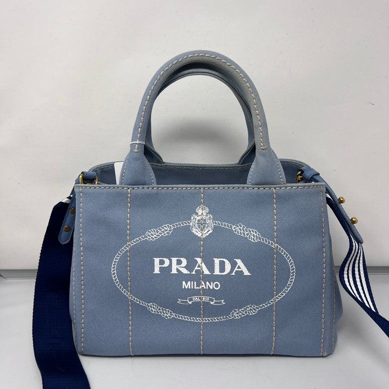 Pre-Loved Prada Canvas 2way Tote Bag Ad693 - ShopShops