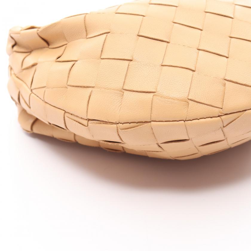 Bottega Veneta Mini Jody Handbag Leather Beige 885609 - ShopShops