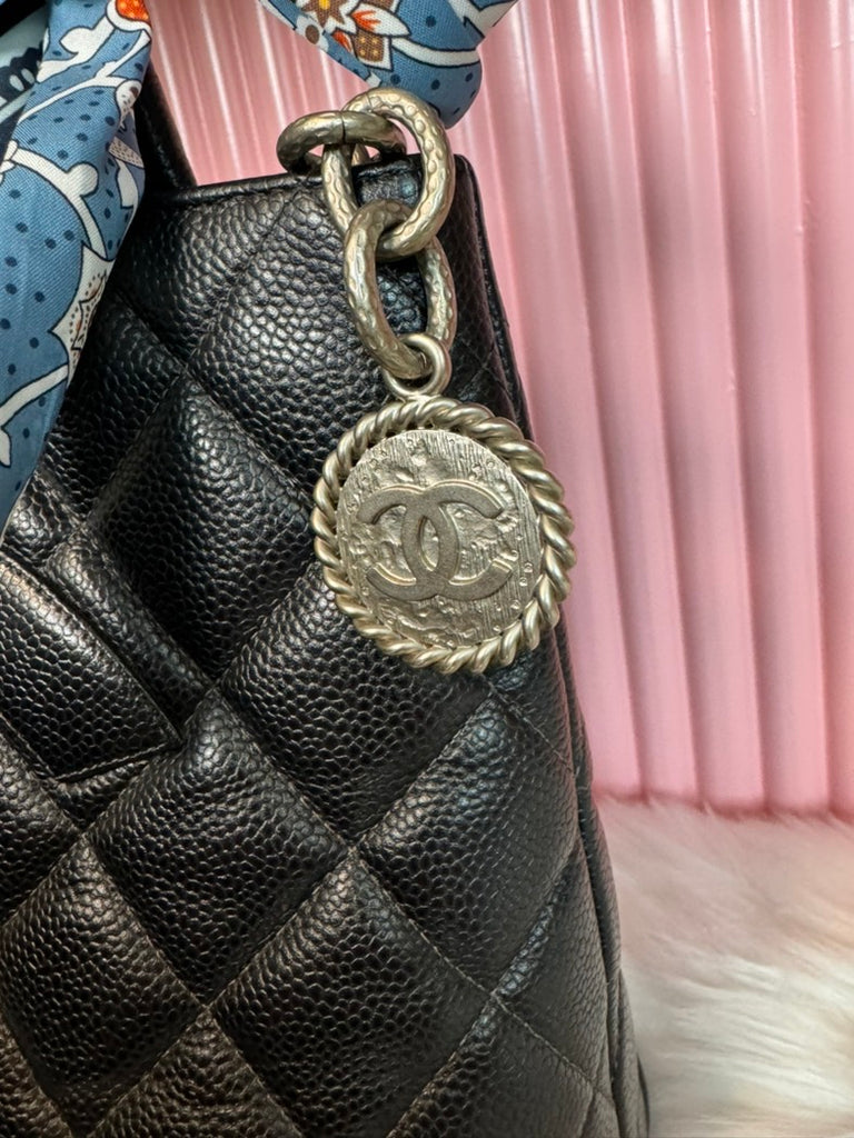 Chanel Medallion Tote Bag Black Caviar Leather - ShopShops