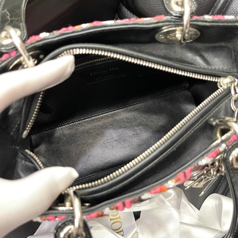 Unused Preloved Dior Lady Lambskin With Patent Leather Limited Edition Full Set - ShopShops