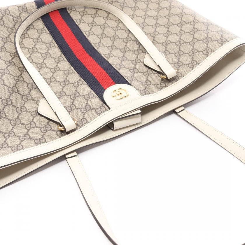 Pre-Loved Gucci Ophidia GG Supreme Medium Shoulder Bag Tote Bag Pvc Leather Beige Multicolor 887546 - ShopShops