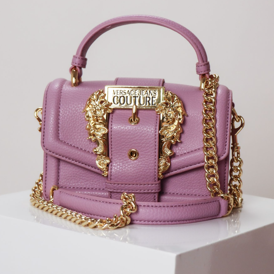 Versace Jeans Boroque Buckle Light Purple Shoulder Bag - ShopShops